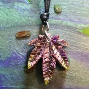 Purple haze pot leaf pendant